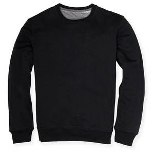 Black <b>Tracksuit</b> Solid Color Full Sleeve Crew Neck Casual Wear Autumn Season Breathable 100% Cotton Regular Fit With Side Pockets - Product Image 5