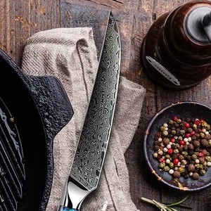 Handmade Modern Forged Extra <b>Sharp</b> Steak <b>Knife</b> Damascus Steel Blade 6-7.9in Length Ambidextrous Resin Handle 3.0mm Thickness - Product Image 3
