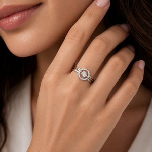925 Sterling Silver Women's <b>Circle</b> Halo Cluster <b>Ring</b> with Cubic Zirconia Multi Band Modern Elegant High Polish Finish Daily Wear - Product Image 5