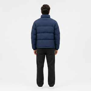 Chaqueta Acolchada con Capucha para Hombre, Color Sólido, Resistente al Viento, Poliéster/Algodón, Cierre de Cremallera, Largo Regular, Relleno de Poliéster - Product Image 6