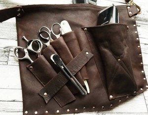 Professional Barber Scissor Holster Leather Hairdressing <b>Tool</b> Bag Case For <b>Shears</b> Combs And Hair Brushes LBSH-0011 - Product Image 1