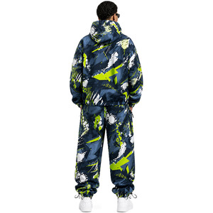 Multi Color Abstract Techwear <b>Tracksuit</b> Men’s Waterproof jacket for men Hooded Windbreaker and Cargo Jogger Set OEM Custom Nylon - Product Image 4