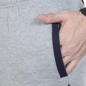Ensemble de survêtement gris pour homme, fermeture éclair intégrale, col montant, décontracté, respirant, polyester et coton, pour l'automne, coupe classique, poches latérales - Product Image 4