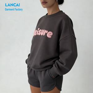 Sudadera Personalizada con Logotipo Bordado de Alta Calidad, Sudadera Holgada de Algodón Cómodo para Mujer - Product Image 3