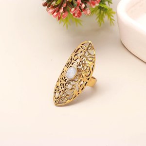 Natural Rainbow Moonstone <b>Ring</b> Gold Vermeil Brass Handmade Gemstone <b>Ring</b> Boho Statement Jewelry For Women Girls Gift <b>Ring</b> - Product Image 2