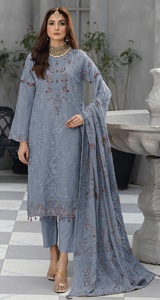Dhwaja Export Faux Georgette Embroidered Semi Stitched Salwar Suit - Product Image 3