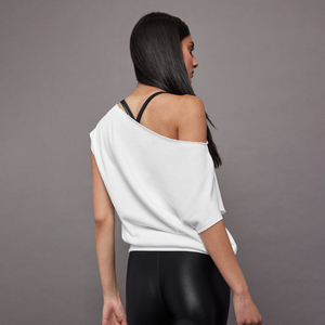 Top de punto sin mangas asimétrico blanco personalizado para mujer, de color sólido, corte holgado, informal, para invierno. - Product Image 1