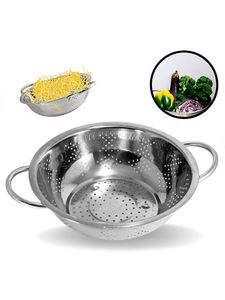 Large Round Metal <b>Colander</b> With Side Handles For Easy Carrying Washing And Draining Of Fresh Ingredients - Product Image 6
