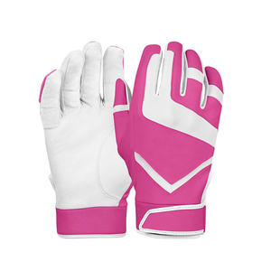 Cabreta Leather Professional Baseball Softball Batting Gloves Custom Logo Design Unisex Breathable Lightweight <b>Hook</b> Loop - Product Image 3