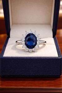 Bague de Fiançailles et de Mariage en Argent Sterling 925 avec Saphir Naturel Taille Ovale Certifié IGI, Bague de Promesse pour Femme, Idéale pour Toutes les Occasions - Product Image 6