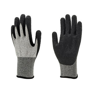 Gants de sécurité unisexes avec résistance à l'abrasion, vêtements de travail en polyester gris et noir - Product Image 4