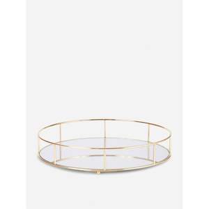 Bandeja Decorativa de Lujo con Espejo Dorado, Organizador de Joyas de Metal y Vidrio, Bandejas de Servicio Modernas, Centro de Mesa para Café - Product Image 4