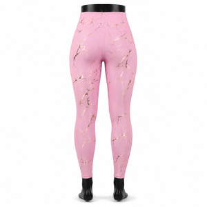 Leggings Deportivos de Cintura Alta para Mujer, Color Rosa Mármol, Pantalones de Yoga Sin Costuras, Elásticos, para Correr, Entrenamiento y Uso Diario - Product Image 2