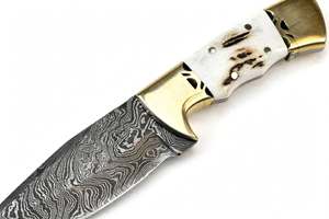 มีดอเนกประสงค์เหล็กดามัสกัสสั่งทำขายส่งพร้อมด้ามจับจากเขากวาง - Product Image 4