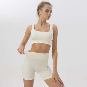 Ensembles 2 pièces pour femmes : Tenues de yoga, haut court et short de sport, hauts élastiques pour l'entraînement, ensembles de gym - Product Image 5