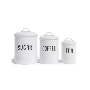 Nuevo juego de 3 recipientes para almacenar azúcar, té y café, con tapa, para la mesa de la cocina, juego de recipientes decorativos. - Product Image 1