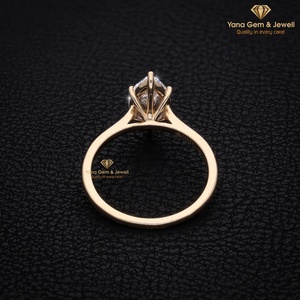 Anillo de Mujer con Corte Marquesa Elegante, Diamante CVD Cultivado en Laboratorio de 2.00 Quilates, Claridad VVS2, Color E, Oro Sólido de 14K, Certificado IGI - Product Image 5