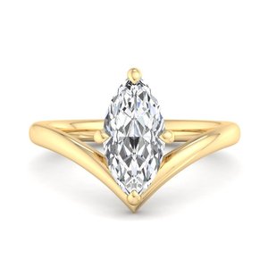Classic Pointed V Design Marquise Moissanite Diamond Dainty Everyday Wear Loving <b>Couple</b> Genuine Sterling Silver Promise <b>Ring</b> - Product Image 3