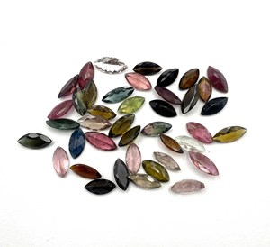 Lot de pierres précieuses en tourmaline multicolores naturelles, taille marquise, 6*12 MM, 5 CT, pour la fabrication de bijoux, certificat IGI - Product Image 3