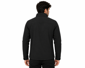 Veste softshell noire pour homme personnalisée, imperméable, coupe-vent, doublée de polaire, pour la randonnée en plein air, vêtements de travail, avec logo personnalisé - Product Image 4