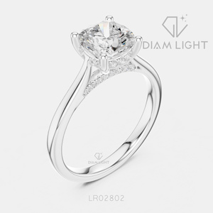 Bague de fiançailles en or blanc 14 carats avec diamant de laboratoire taille coussin de 2,00 carats, couleur F+, clarté VS+, certifiée IGI, idéale pour un cadeau - Product Image 2