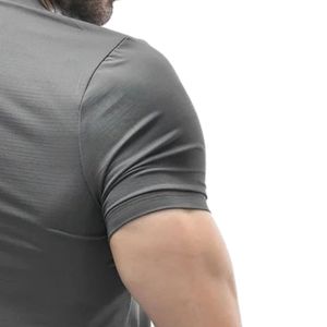 Men's <b>Charcoal</b> Gray Slim Fit Crew Neck Short Sleeve <b>T</b> <b>Shirt</b>, Plain Basic Tee for Everyday Casual Wear - Product Image 4