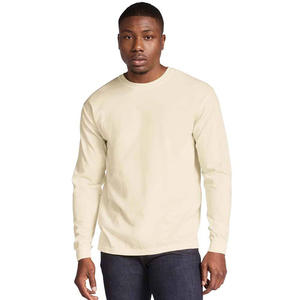 T-shirt à manches longues oversize délavé à l'acide en coton premium, style streetwear, fabricant de t-shirts modernes à manches longues oversize - Product Image 2