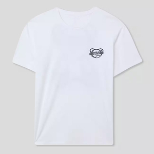 เสื้อยืดคอกลมแขนสั้นผ้าฝ้ายเจอร์ซีย์สีขาวสำหรับผู้ชาย พิมพ์ลายโลโก้ด้านหน้า ทรงลำลองพอดีตัว - Product Image 3
