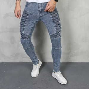 Nouveau jean décontracté pour homme, coupe droite, style urbain américain, en denim respirant, délavage clair, design cintré tridimensionnel, collection automne - Product Image 4