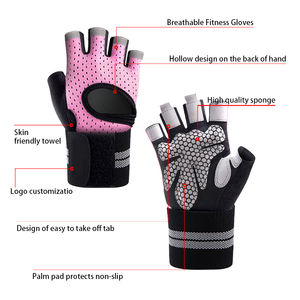 Guantes de Gimnasio Transpirables Antideslizantes para Hombre y Mujer, Guantes Deportivos de Poliéster con Soporte para Muñeca para Levantamiento de Pesas, Pakistán - Product Image 4