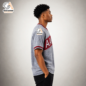 Camiseta negra de manga corta AAMU |   Cuello Redondo con Ribete en Contraste, Corte Regular, Formal, 100% Algodón, Antiarrugas, Ecológico, Transpirable - Product Image 3