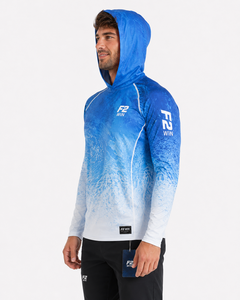 F2 Win Sweat à capuche unisexe à séchage rapide et respirant, avec imprimé animal numérique dégradé bleu, protection UPF 50, idéal pour la pêche - Meilleure vente - Product Image 5