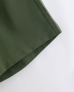 Men's Solid Color Short Sleeve Shirt Shorts Set Breathable Knitted Casual Summer Wear Quick Dry White Green Drawstring Pants - Product Image 6