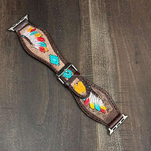 Best Selling Hand Tooled Leather <b>Watch</b> Strap Genuine Leather <b>Watch</b> Band 2025 New Gifts Western Gift Business Casual Fashion - Product Image 4