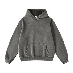 Sweat à capuche ample pour homme, en coton tricoté 100% lourd 400g, teint uni, avec motif imprimé, service OEM, pull-over - Product Image 6