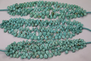 100% naturel Arizona Turquoise à facettes perles en forme de poire 5*7 8*10mm 13 pouces Briolette Turquoise fabrication de bijoux Rondelle - Product Image 2