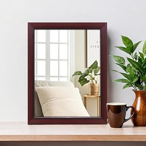 Classic Rectangular Wooden <b>Frame</b> Wall Mirror Decorative Vanity Mirror for Bedroom Living Room Bathroom Home Decor - Product Image 5