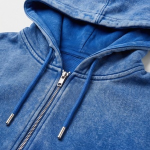 Custom Acid Wash Zipper Tracksuit Set Men Blank Hoodie Sweatpants Terry Fabric <b>Hip</b> Hop Style Gym Fitness Streetwear Gear - Product Image 4