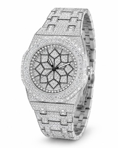 Reloj de Cuarzo Unisex de Lujo con Incrustaciones de Diamantes, Caja Cuadrada de Aleación, Esfera Analógica, Cristal de Zafiro, 41 mm - Product Image 3