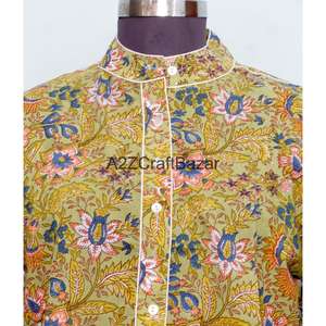 Robes décontractées en coton pour femmes, mini, à manches courtes, col rond, imprimé floral, style vintage romantique, coupe évasée, taille naturelle, écologiques, pour l'été - Product Image 3