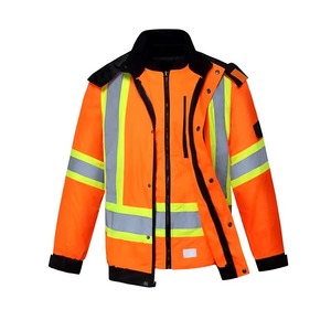 Chaqueta de Invierno Reversible Personalizada de Alta Visibilidad, Acolchada, Reflectante, de Microfibra Antibacteriana, Ropa de Trabajo para Hombre, Construcción de Carreteras - Product Image 2
