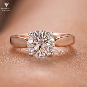 แหวนหมั้นเพชรแท้ 2.00 กะรัต สี E ความสะอาด VVS2 รับรองโดย IGI เพชรทรงกลม เงินแท้ 925 ผู้จัดจำหน่ายโดยตรงจากอินเดีย - Product Image 1