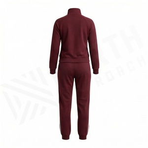 Conjunto de 2 Piezas de Sudadera con Capucha y Pantalones Deportivos de Felpa de Peso Medio 100% Algodón para Mujer, Estilo Vintage, para Otoño e Invierno - Product Image 2