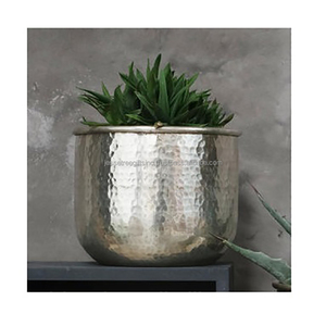 Galvanized Sheet <b>Plant</b> <b>Pot</b> With Galvanized Finishing <b>Long</b> Round Shape Embossed Floral Design High Quality For Garden Decoration - Product Image 3