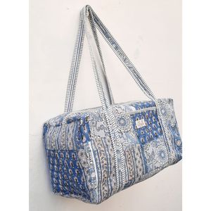 Sac de voyage décontracté à fermeture éclair, grande capacité, imprimé à la main en patchwork multicolore, pour femmes - Product Image 1