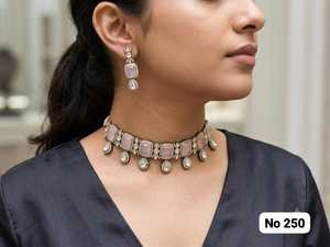 Indian Bridal Gold Plated Kundan <b>Necklace</b> Set with Imitation Pearl and Zircon Stones <b>Matching</b> Earrings for Women's Wedding Party - Product Image 3