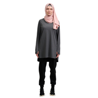 Ensemble Burkini 2 Pièces Modeste à Manches Longues et Coupe Haute pour Femme avec Hijab, Séchage Rapide, Logo Personnalisé, UPF50+, Écologique