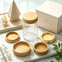 Couvercle en bois à vis en bambou de qualité alimentaire personnalisé pour bocaux à épices en verre, couvercle rond pour bocaux, fourniture directe d'usine pour les besoins de stockage et d'emballage