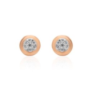 Pendientes de Diamantes CZ en Oro Rosa para Mujer, Lujosos, Elegantes, Ligeros, Ideales para Regalo, Talla Regular, Exportación - Product Image 1