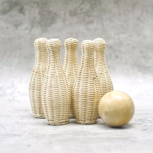 Jeu de bowling en rotin, jouet écologique pour enfants, qualité supérieure, jouet interactif pour enfants - Product Image 5